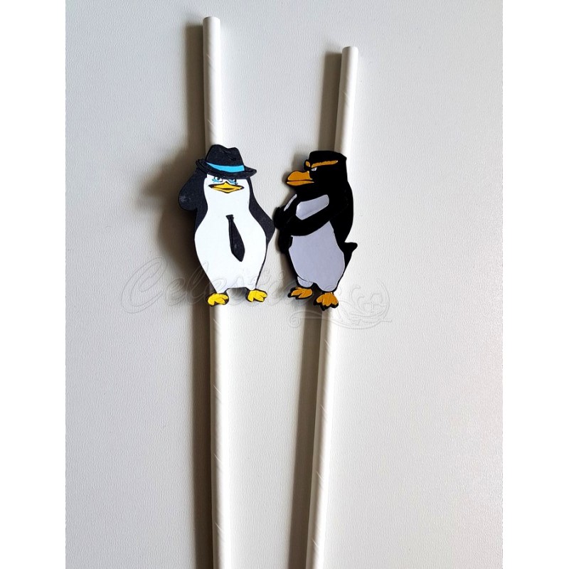 Šiaudelių papuošimai Madagaskaro pingvinai