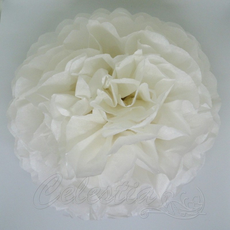 Šilko popieriaus burbulas Pompoms - baltas 17 cm, 23 cm, 35 cm