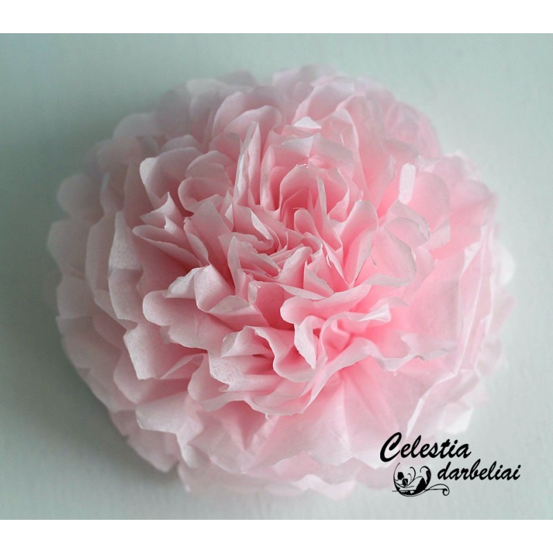 Šilko popieriaus burbulas Pompoms - rožinis 17 cm, 23 cm, 35 cm