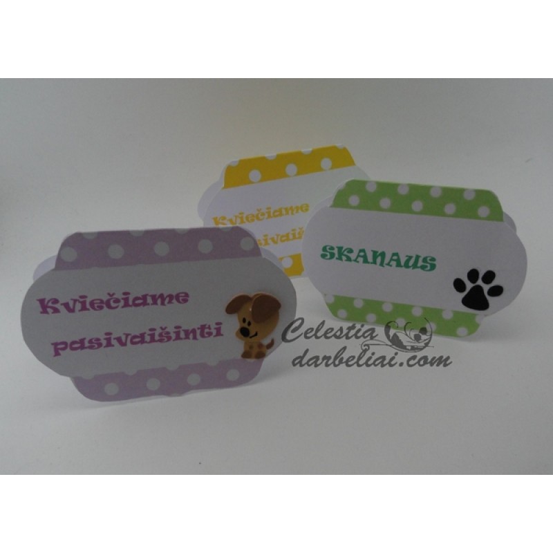 Stalo kortelės "Šuniukas"