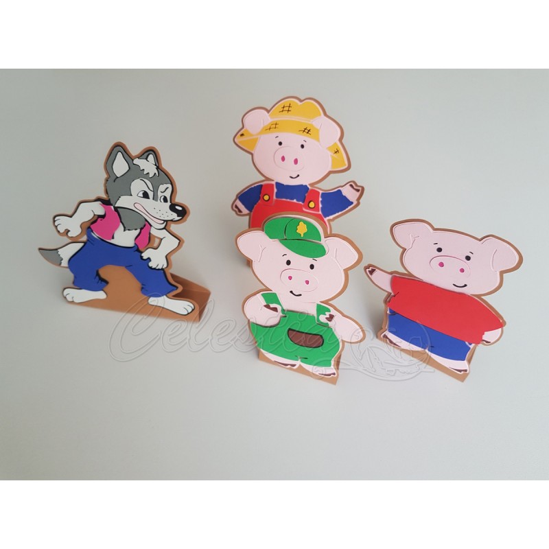 Pastatomos dekoracijos Trys paršiukai