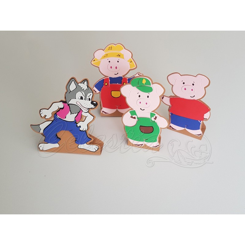 Pastatomos dekoracijos Trys paršiukai